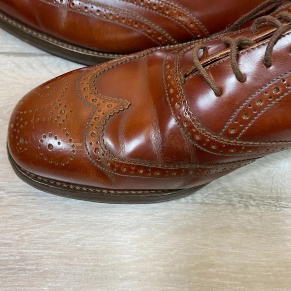 Barker Oxford Brogue Shoes Lace Up Brown UK 8 G - Picture 8 of 9